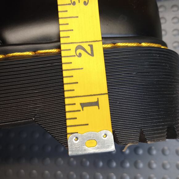 Dr. Martens 8053 Quad Platform Oxfords • Unisex Leather Chunky 5-Eye Shoes Black - Picture 4 of 10